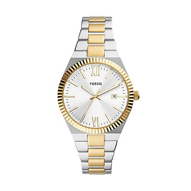 Fossil Scarlette Watch für Damen, 38mm Quarz-Dreizeiger-Datumswerk mit Edelstahlarmband im Sale